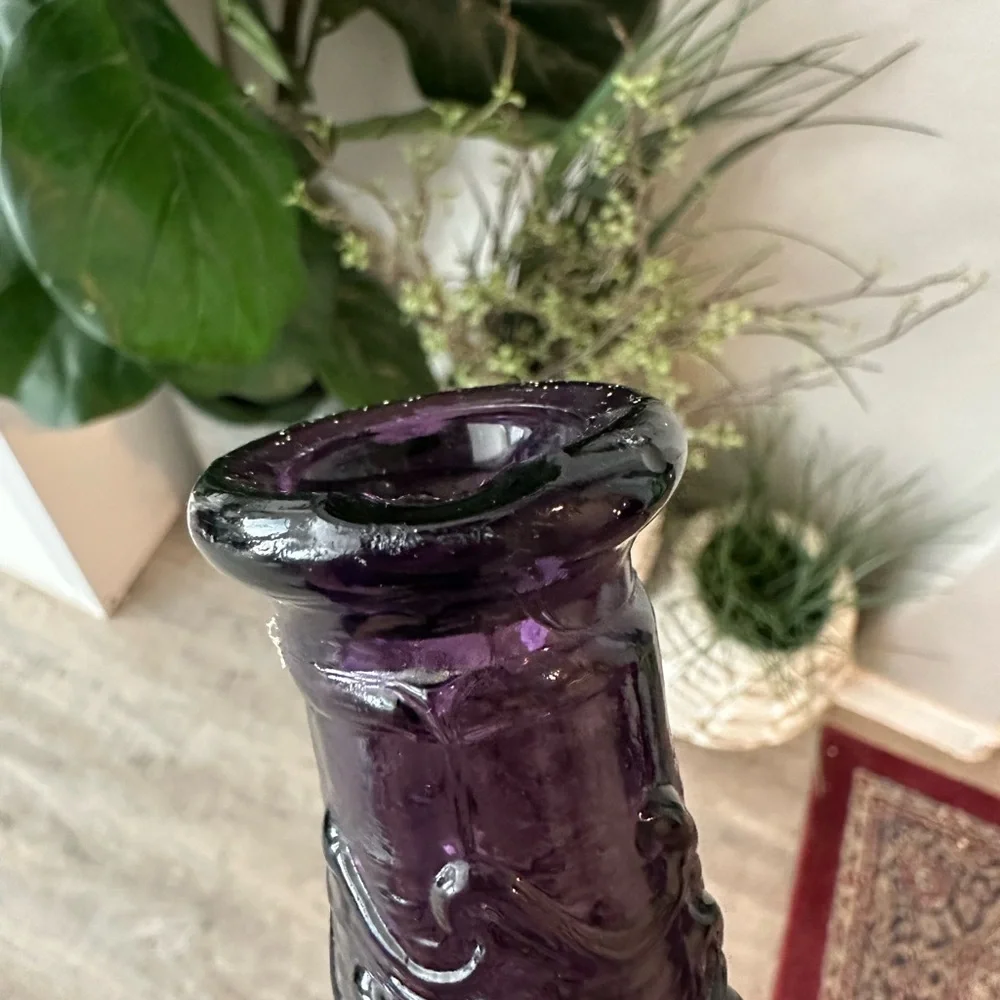 Empoli Purple Wave Genie Bottle Bass Glass Vase